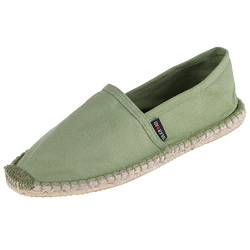 Japanwelt Espadrilles Unicolor Canvas Olivgrün Damen und Herren Größe 41 Unisex Leinen Slipper von Japanwelt