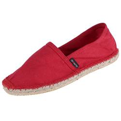 Japanwelt Espadrilles Unicolor Canvas Rubinrot Damen und Herren Größe 40 Unisex Leinen Slipper von Japanwelt