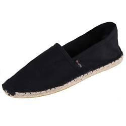 Japanwelt Espadrilles Unicolor Canvas Schwarz Damen und Herren Größe 41 Unisex Leinen Slipper von Japanwelt