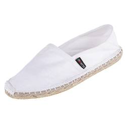 Japanwelt Espadrilles Unicolor Canvas Weiß Damen und Herren Größe 37 Unisex Leinen Slipper von Japanwelt