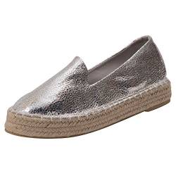 Japanwelt Espadrilles für Damen I Glitzer - Sommer-Latschen Espandrillos Damen-Slipper Sommerschuhe Leinenschuhe Spanisch Leinenschuhe Plateau Mokassin Espandrilles Schlüpfschuhe Halbschuhe von Japanwelt