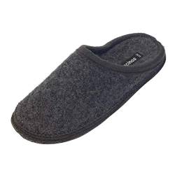 Japanwelt Filz-Hausschuhe Herren Anthrazit - warme Slipper Pantoffeln 100% Schafswolle Wollwalk Filzsohle 47/48 von Japanwelt