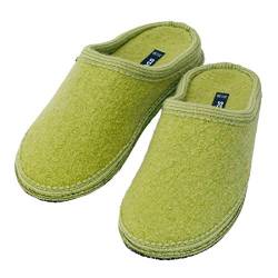 Japanwelt Filz-Hausschuhe Herren Apfel-Grün - warme Slipper Pantoffeln 100% Schafswolle Wollwalk Filzsohle 41/42 von Japanwelt