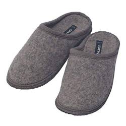 Japanwelt Filz-Hausschuhe Herren Hell-Grau - warme Slipper Pantoffeln 100% Schafswolle Wollwalk Filzsohle 43/44 von Japanwelt