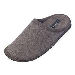 Japanwelt Filz-Hausschuhe Herren Hell-Grau - warme Slipper Pantoffeln 100% Schafswolle Wollwalk Filzsohle 47/48 von Japanwelt