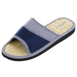 Japanwelt Zimtlatschen LesTôngs Vichy Karo - offene Zimtsandalen für Damen - leichte & gesunde Zimtsohle - Sommer-Zimtschuhe in Blau-Weiß 39/40 von Japanwelt