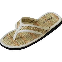 Les Tongs Zimtlatschen Jute-X in Jute Weiß - vegane Zimtsandalen aus Vietnam - Wellness Zimtsohle aus Luffa Größe 35-36 EU von Japanwelt