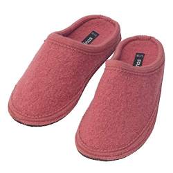 bacinas warme Filz Hausschuhe Damen Altrosa - flache Filzpantoffeln Schafswolle Slipper 39/40 von Japanwelt