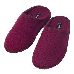 bacinas warme Filz Hausschuhe Damen Purpur - Flache Filzpantoffeln Schafswolle Slipper 35/36 von Japanwelt