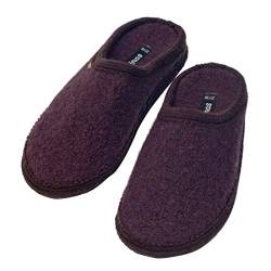 bacinas warme Filz Hausschuhe für Damen Kakao-Braun - Flache Filzpantoffeln Schafswolle Slipper 37/38 von Japanwelt