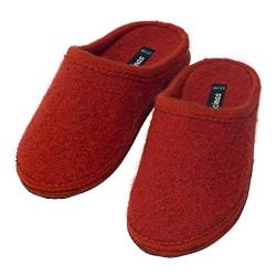 bacinas warme Filz Hausschuhe für Damen Terrakotta - Flache Filzpantoffeln Schafswolle Slipper 39/40 von Japanwelt