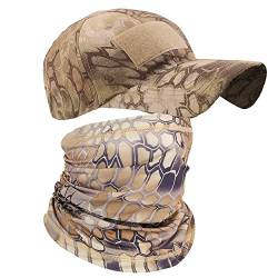 Jarseila Herren Camo Baseball Cap mit Gesichtsmasken, Military Cap Baseballmütze Herren Baumwoll Army Cap Cotton Military Kappe Basecap, Khaki A von Jarseila