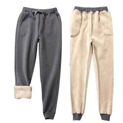 Jarseila Jogginghose Herren Winter Warme Sweatpants Fleece Verdickung Lounge Hose Fitness Trainingshose Flauschig Fleecehose Unisex Dunkelgrau S von Jarseila