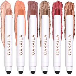 JasCherry 6 Farben Lidschattenstift Set Schimmer Matt Lidschatten Augen Make up Stift Pencil Set - Mehrfarbig Wasserfest Langanhaltender Eyeshadow Pen Stick #4 von JasCherry