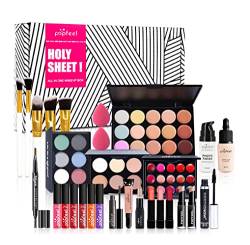 Make-up-Koffer für Damen, komplett, All-in-One-Set, professionelles Make-up-Set, tragbar, Reise-Organizer, Geschenkset, Make-up mit Lidschatten, Palette mit Lippenstift von JasCherry