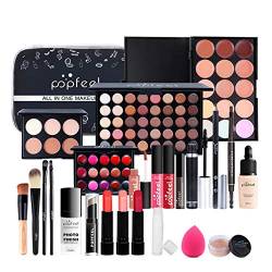 Schminkkoffer Set Frauen, JasCherry Schminkkoff Set, 28 St Tragbare Reisen Make-Up Set - Komplett Kosmetik set mit Lidschatten Paletten Lippenstift Pinsel, Geschenk für Frauen und Mädchen von JasCherry