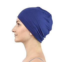 Jasmine Silk Cardani Schlafmütze aus Seide, geeignet für Chemo und Haarausfall, Unisex, für Chemokrebs, navy, Einheitsgröße von Jasmine Silk