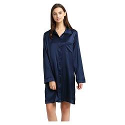 Jasmine Silk Damen-Schlafanzug aus reiner Seide, Marineblau, navy, 46 von Jasmine Silk