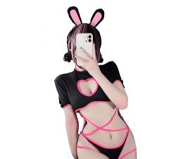 Cosplay Dessous Sexy Bunny Kostüm Anime Maid Outfit Goth Role Playing Kawaii Bikini Cute Heart One Piece Bodysuit von JasmyGirls