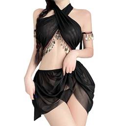 JasmyGirls Prinzessin Cosplay Dessous Sexy Dienstmädchen Kostüm Anime Bikini Rollenspiel Outfit Halloween Arabian Dance Club Kleid von JasmyGirls
