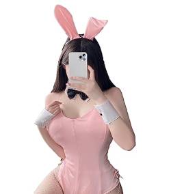 JasmyGirls Sexy Cosplay Dessous Plus Size Bunny Kostüm Halloween Anime Maid Outfit Kawaii Leder Bodysuit Cute Role Playing Suit von JasmyGirls