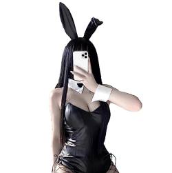 JasmyGirls Sexy Cosplay Lingerie Plus Size Bunny Kostüm Halloween Anime Maid Outfit Kawaii Leder Bodysuit Cute Role Playing Suit von JasmyGirls