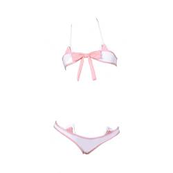 JasmyGirls Süßer Mikro-Bikini Kawaii Anime Cosplay Dessous Sexy Katzen-BH und Panty Schleife Bandeau Lolita Unterwäsche japanischer Badeanzug von JasmyGirls