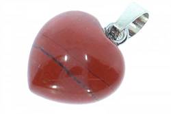 Jaspis rot Herz Schmuck Anhänger mit Silber farbene öse 15x15mm - HS714 von Jaspis