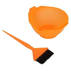Jauarta Orangefarbenes Haarfärbewerkzeug, Professionelles Friseurfärbemittel, Haarfärbepinsel, Kamm, Schüssel-Set für den Salon von Jauarta