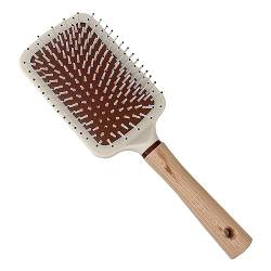 Kissen-Haarbürste, Minimalistisch, Verhindert Statische Entwirrung, Massagebürste mit Holzgriff für den Friseursalon zu Hause (Quadrat) von Jauarta