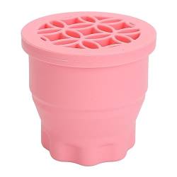 Make-up Pinsel Reiniger Tasse Kosmetik Pinsel Reinigung Pad Trocknen Rack Silikon Wäscher Schüssel Tragbare Wasch Werkzeug (Rosa) von Jauarta