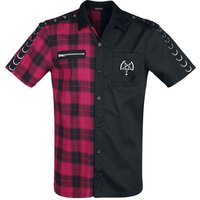 Jawbreaker - Gothic Kurzarmhemd - Split Shirt - S bis XXL - für Männer - Größe L - schwarz/rot von Jawbreaker