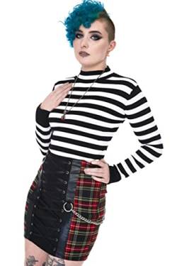 Jawbreaker Menace White and Black Stripe Sweater Frauen Strickpullover schwarz/weiß XXL von Jawbreaker