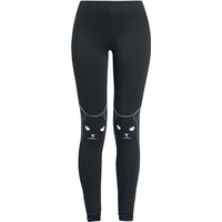 Jawbreaker - Rockabilly Leggings - Salem Grumpy Kitty - S bis 4XL - für Damen - Größe M - schwarz von Jawbreaker