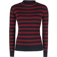 Jawbreaker - Rockabilly Strickpullover - Menace Red And Black Stripe Sweater - XS bis XXL - für Damen - Größe XXL - schwarz/rot von Jawbreaker