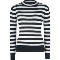 Jawbreaker - Rockabilly Strickpullover - Menace White And Black Stripe Sweater - L bis XXL - für Damen - Größe L - schwarz/weiß von Jawbreaker