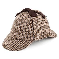 Jaxon & James Herren Jaxon Hats Houndstooth Sherlock Holmes Hat Schirmmütze, braun, 58 von Jaxon & James