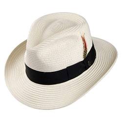 Jaxon & James Sommer C-Krone Fedora Strohhut - Elfenbein - M von Jaxon & James