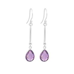 Amethyst Ohrringe, Sterling Silber, Ohrhänger, handgefertigter Schmuck, Edelstein Ohrringe, Geburtstagsgeschenke, Silberschmuck, Geschenk für Sie von Jay Jools