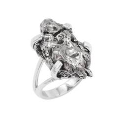 Jay Jools Meteorit-Ring, echter Rohedelstein-Ring aus 925er Sterlingsilber für Frauen, Mädchen und Männer (50¾(16)) von Jay Jools
