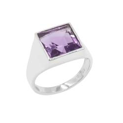 Lila Amethyst 925 Sterling Silber Ring, Ehering Herren, Geschenk für Ehemann, Siegelring Männer US 13 von Jay Jools