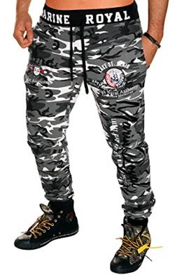 Jaylvis Herren Jogginghose lang Baumwolle Sweatpants Sport Fitness H.512 Camou/Hell-Schwarz L von Jaylvis