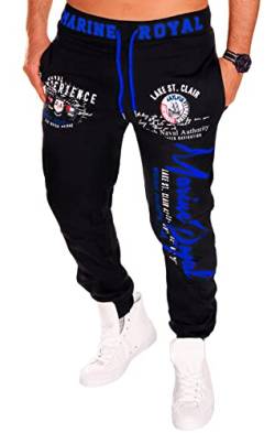 Jaylvis Herren Jogginghose lang Baumwolle Sweatpants Sport Fitness Royal H.512 Blau XS von Jaylvis