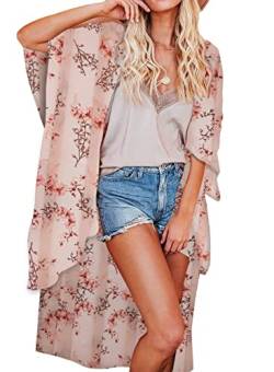 JayscreateEU Damen Kimono Cardigan Sommer Cover up Bikini Bluse Boho StrandCardigan Fledermausärmel Chiffon Strickjacke Strandkleidung. von JayscreateEU