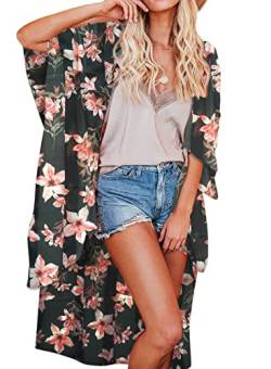 JayscreateEU Damen Kimono Cardigan Sommer Cover up Bikini Bluse Boho StrandCardigan Fledermausärmel Chiffon Strickjacke Strandkleidung. von JayscreateEU