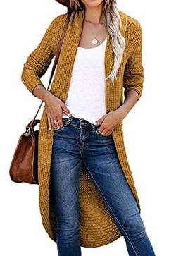 JayscreateEU Strickjacke Damen Grobstrick Strickmantel strickcardigan Lange Damen Herbst Winter Casual Open Front Sweater Elegant Zwei tragen Offen Pulllover High Stretchy Grobstrickjacke Lange Ärmel von JayscreateEU