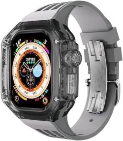 Jazoxy Transparentes Uhrengehäuse und Gummi-Uhrenarmband, Umbausatz, für Apple Watch Ultra 49 mm Serie, Gummi-Uhrenarmband, Sportarmband, Ersatzzubehör, For Ultra 49mm, Achat von Jazoxy