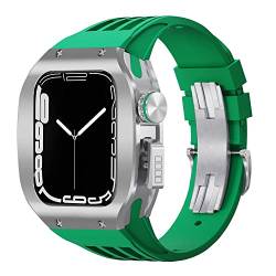 Uhrengehäuse aus Titanlegierung, fluoriertes Uhrengehäuse, für Apple Watch 8, 7, 6, 5, 4, SE, 45, 44 mm, Ersatz-Uhrenarmband, verbesserte Luxus-Uhrenarmband-Umrüstung, 45 mm, Achat von Jazoxy