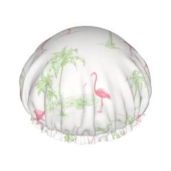 Jbyjbx Badekappe mit pinkem Flamingo-Druck, schöne Damen-Badekappe, Schutz, leicht, aber langlebig von Jbyjbx