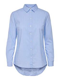 JDY Damen JDYMIO L/S Shirt WVN NOOS Bluse, Blau (Cashmere Blue Stripes: Cloud Dancer), 40 von JdY